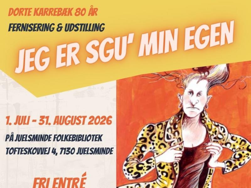Plakat med fernisering og udstilling af Dorte Karrebæks værker